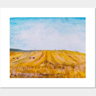Haybale field Posters and Art